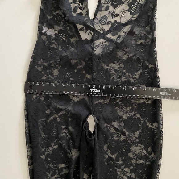Adore Me Catrice Crotchless Catsuit Lingerie Sz M Black Lace Sexy Flirty NWT - Picture 8 of 12